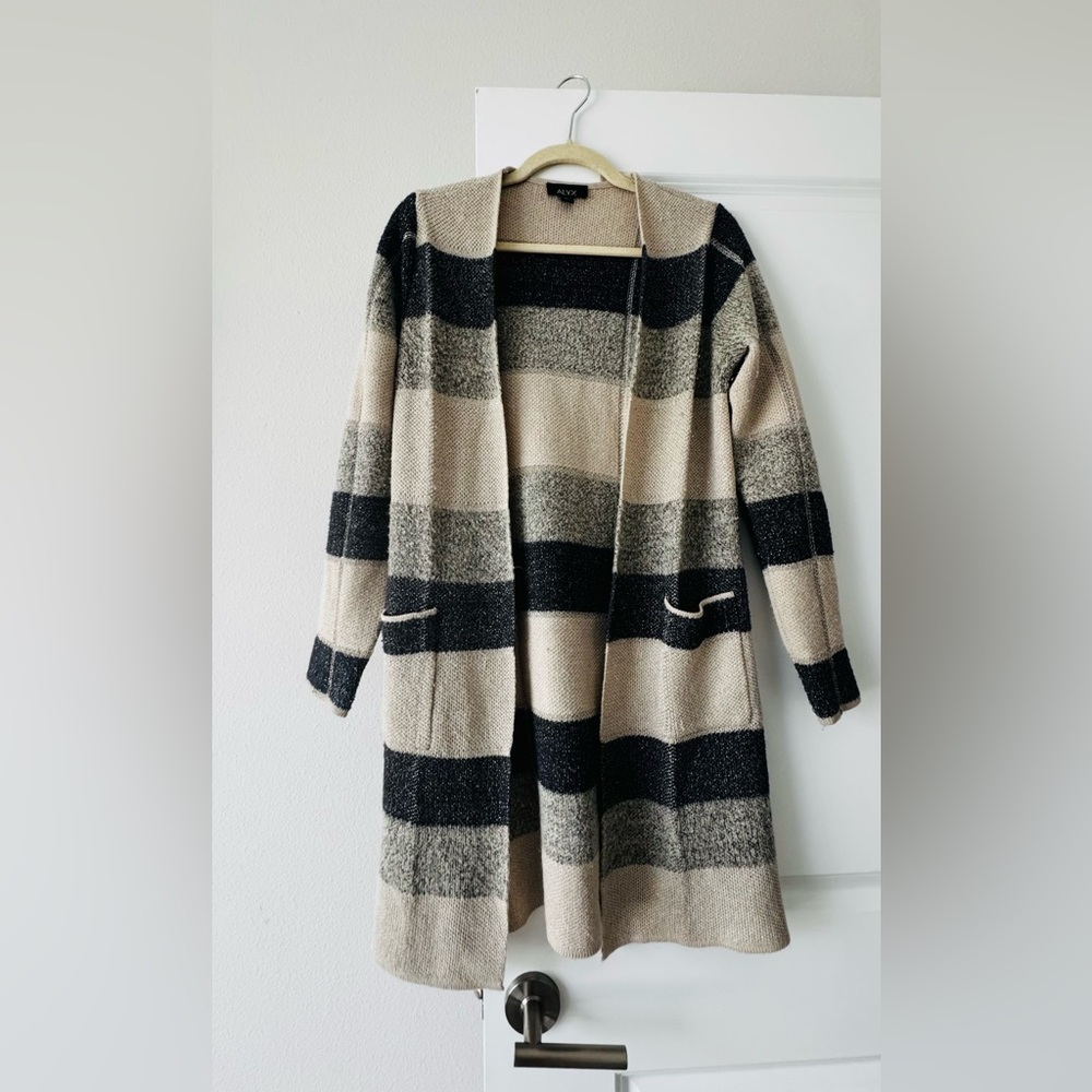 Alyx Beige and Black Striped Cardigan - Picture 6 of 7